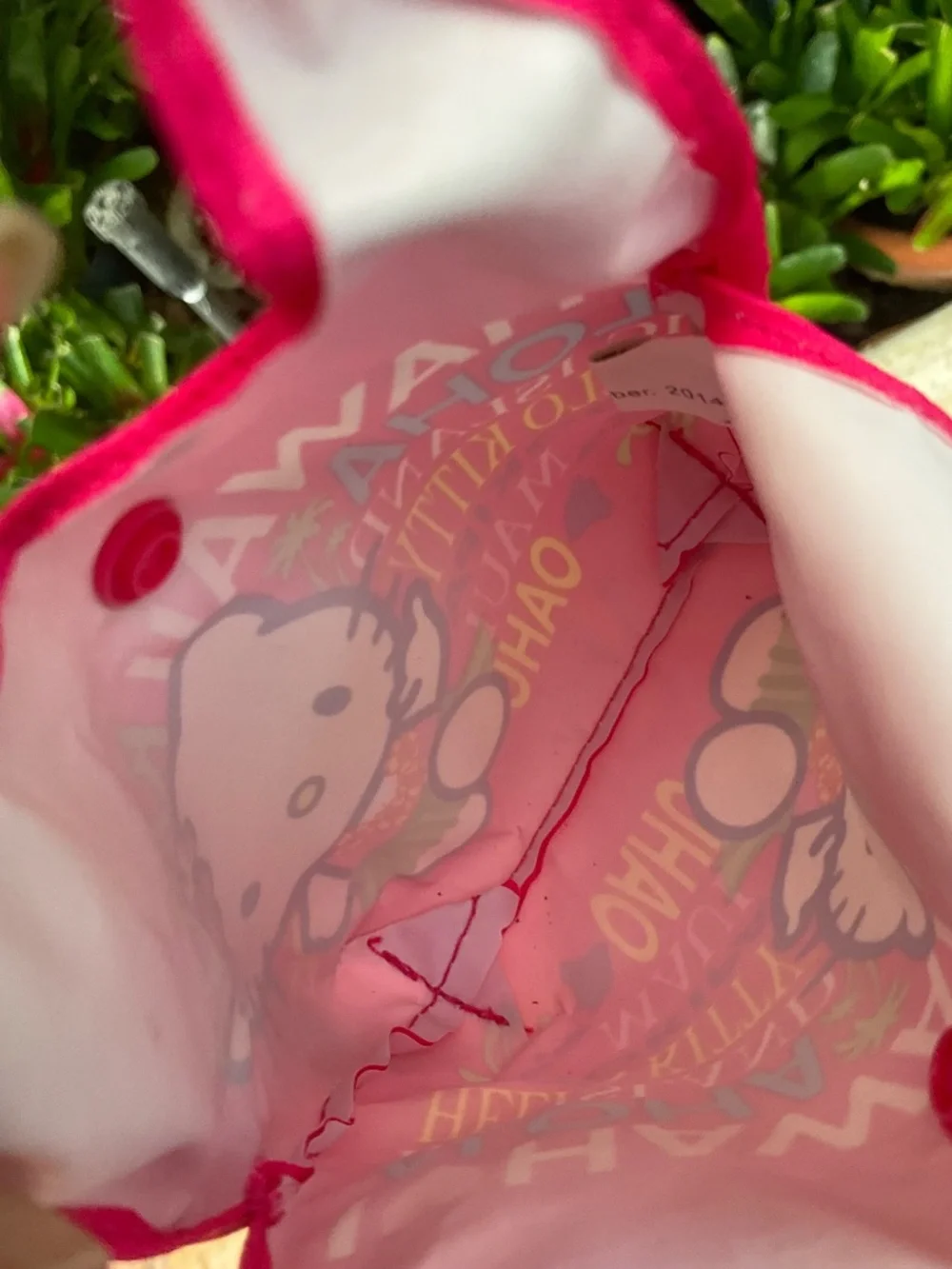 Hello Kitty Lightweight Vinyl Pink Bag & Smaller Pouch